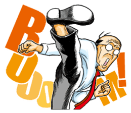 Sticker of a middle-aged man 2 sticker #13236434