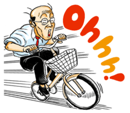 Sticker of a middle-aged man 2 sticker #13236444