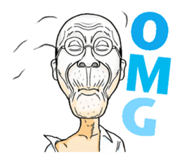 Sticker of a middle-aged man 2 sticker #13236446