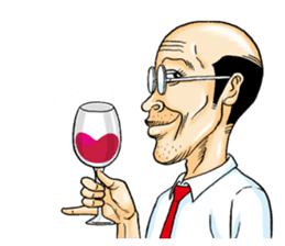 Sticker of a middle-aged man 2 sticker #13236454