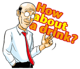 Sticker of a middle-aged man 2 sticker #13236455