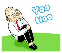 Sticker of a middle-aged man 2 sticker #13236464