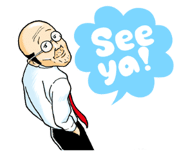 Sticker of a middle-aged man 2 sticker #13236469