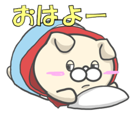 Cosplay dog Little Red Riding Hood sticker #13237478