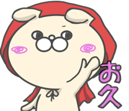 Cosplay dog Little Red Riding Hood sticker #13237487