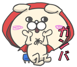 Cosplay dog Little Red Riding Hood sticker #13237489