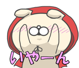 Cosplay dog Little Red Riding Hood sticker #13237511