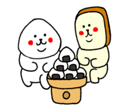 Rice balls and bread 2 sticker #13237614