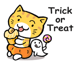 pumpkin pants cat (English) sticker #13244263