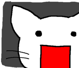 white cat(Frame over) sticker #13248727