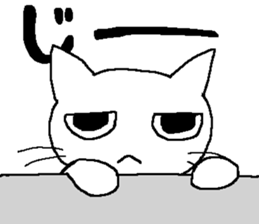 white cat(Frame over) sticker #13248732