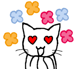 white cat(Frame over) sticker #13248739