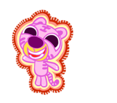 Animated pink tiger 'Rangi' stickers. sticker #13255818