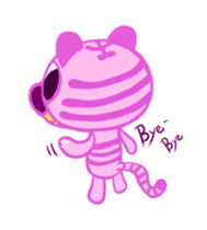 Animated pink tiger 'Rangi' stickers. sticker #13255819