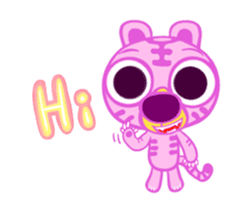 Animated pink tiger 'Rangi' stickers. sticker #13255822