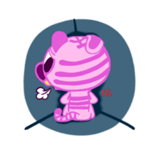 Animated pink tiger 'Rangi' stickers. sticker #13255831