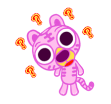 Animated pink tiger 'Rangi' stickers. sticker #13255834