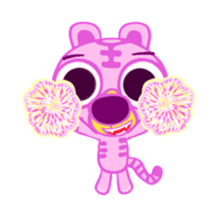 Animated pink tiger 'Rangi' stickers. sticker #13255835