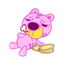 Animated pink tiger 'Rangi' stickers. sticker #13255836