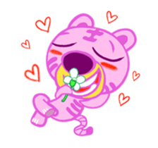 Animated pink tiger 'Rangi' stickers. sticker #13255837
