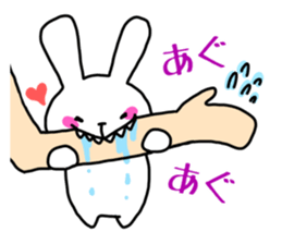 The rabbit satisfys her desire sticker #13257696