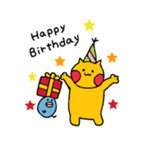 yellow cat and blue bird sticker #13259935