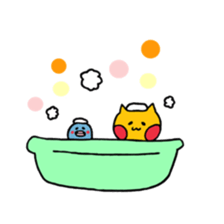 yellow cat and blue bird sticker #13259940