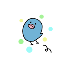 yellow cat and blue bird sticker #13259956