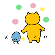 yellow cat and blue bird sticker #13259963