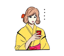 Everyday kimono woman. sticker #13260326