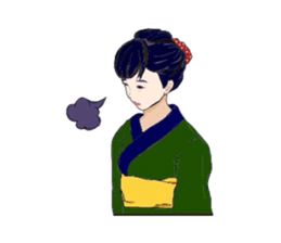 Everyday kimono woman. sticker #13260329