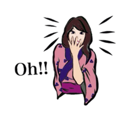 Everyday kimono woman. sticker #13260338