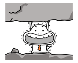 Dinosaur on the edge of a cliff sticker #13262876