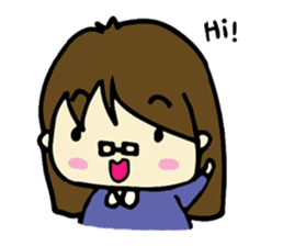 Smiling Glasses Girl sticker #13454814