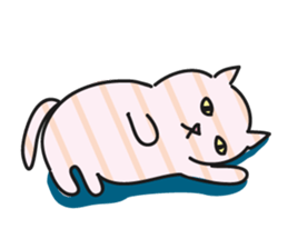 striped cat by tyettya sticker #13267321
