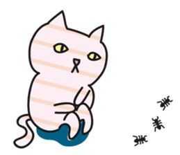 striped cat by tyettya sticker #13267331