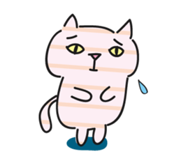 striped cat by tyettya sticker #13267338