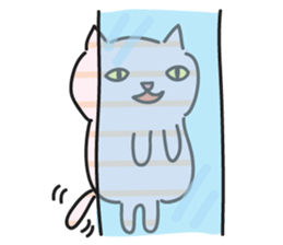 striped cat by tyettya sticker #13267345