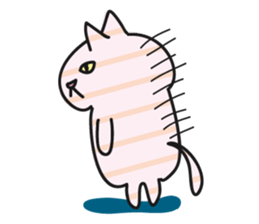 striped cat by tyettya sticker #13267349
