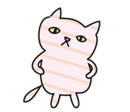 striped cat by tyettya sticker #13267351