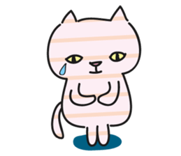 striped cat by tyettya sticker #13267352