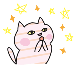 striped cat by tyettya sticker #13267355