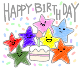 Rainbow colored star sticker #13272244