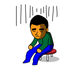 Chin beard wearing a moss green sticker #13275652