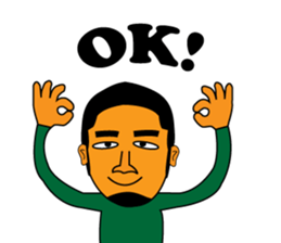 Chin beard wearing a moss green sticker #13275659