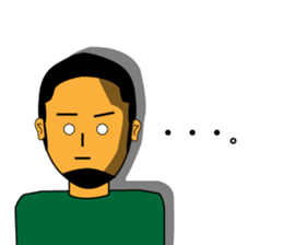 Chin beard wearing a moss green sticker #13275664