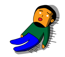 Chin beard wearing a moss green sticker #13275677