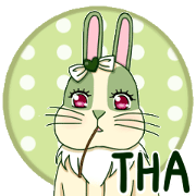 สติ๊กเกอร์ไลน์ ใบเตย กระต่ายเขียวจอมตะกละ (ภาษาไทย)