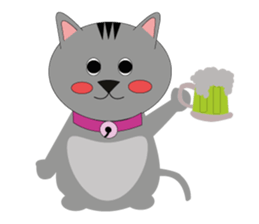 Gray the fat cat sticker #13281519