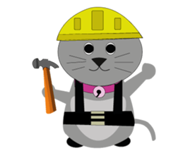 Gray the fat cat sticker #13281539
